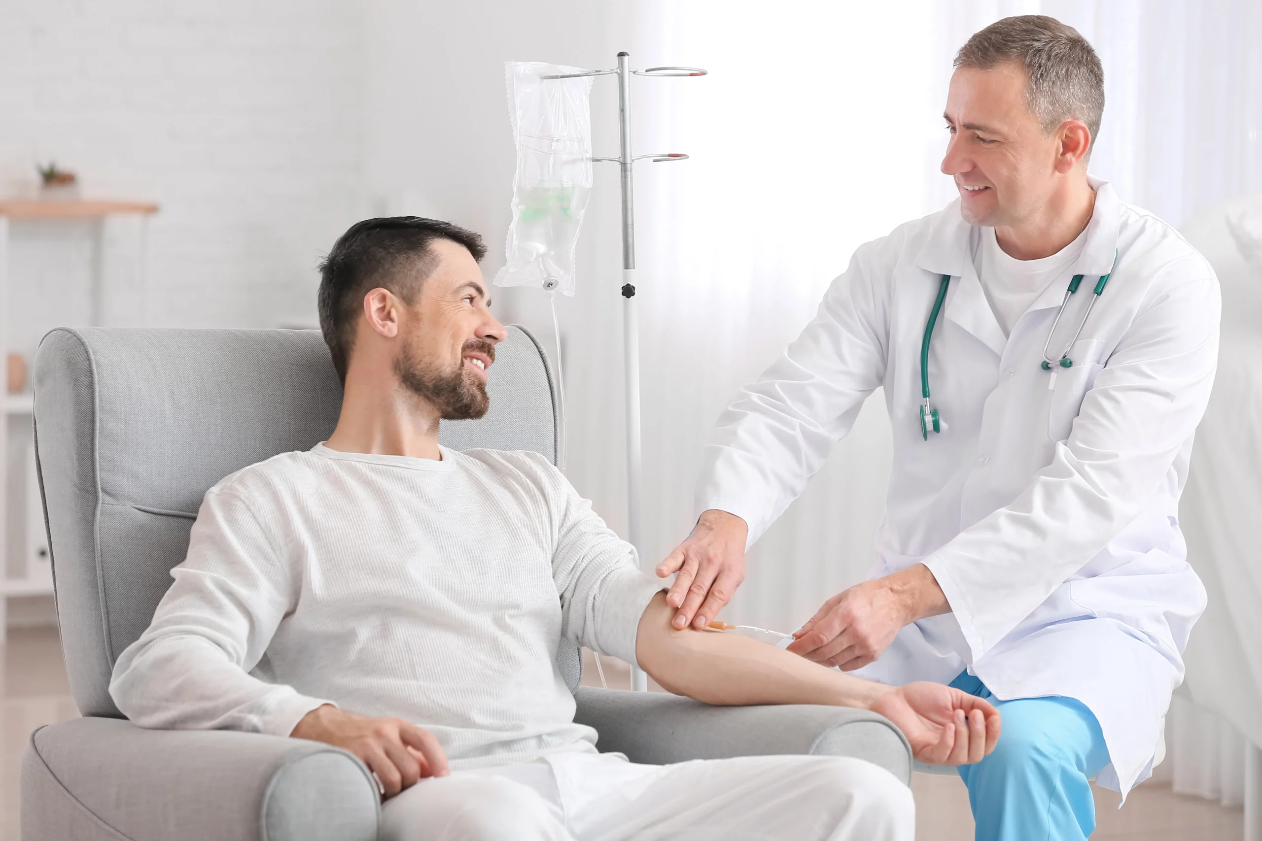 Client receiving Glutathione IV Therapy in Upper West Side & Manhattan NYC Timelyss Med Spa